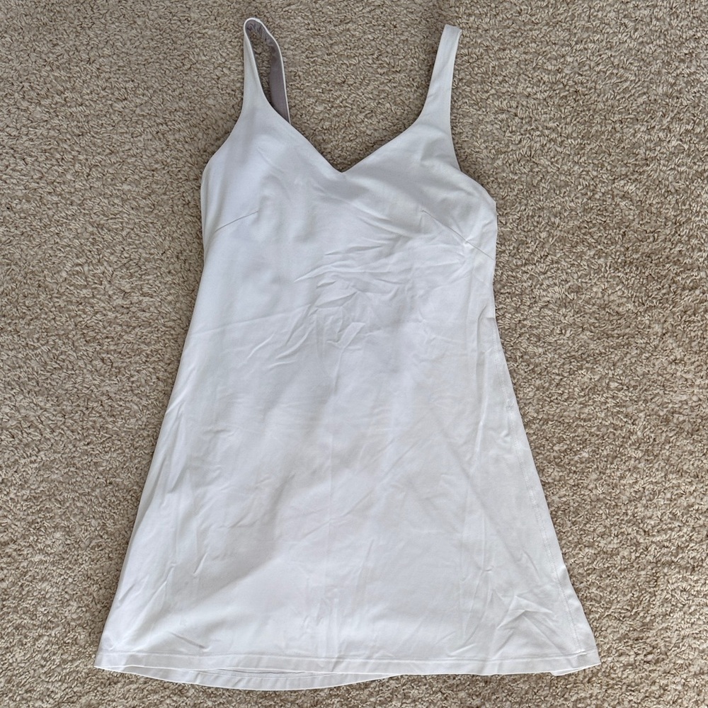 lululemon athletica Align™ Dress White Tank Dress with Light Taupe Lining